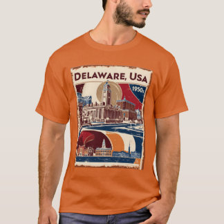 T-shirt Delaware années 1950 USA Vintage Retro Tourisme