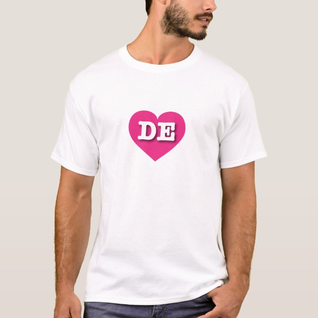 T-shirt Delaware Hot Pink Heart - J'aime DE (Devant)