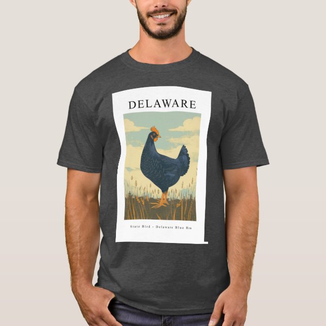 T-shirt DELAWARE State Bird Delaware Blue Hen (Devant)