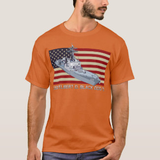 T-shirt Delbert D Black DDG119 Destroyer Ship Diagram USA