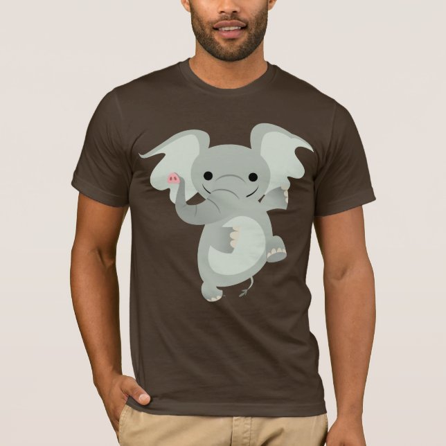 T-shirt d'éléphant de bande dessinée de danse (Devant)