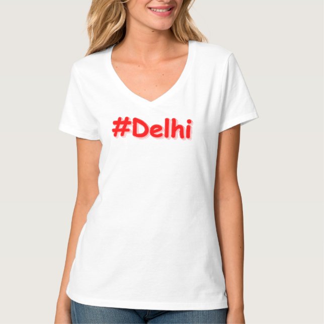 T-shirt "#Delhi" Joli Design. Commandez dès maintenant  (Devant)
