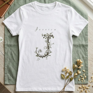 T-shirt Délicat & Chic "J" : Monogramme de Jasmin Muté