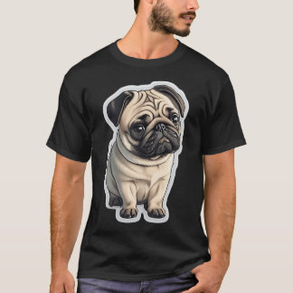 T-shirt Délice de chiot Carlin adorable - Illustré de mani
