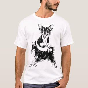 T-shirt Délice de l'amoureux de Chihuahua Duo Dynamique en