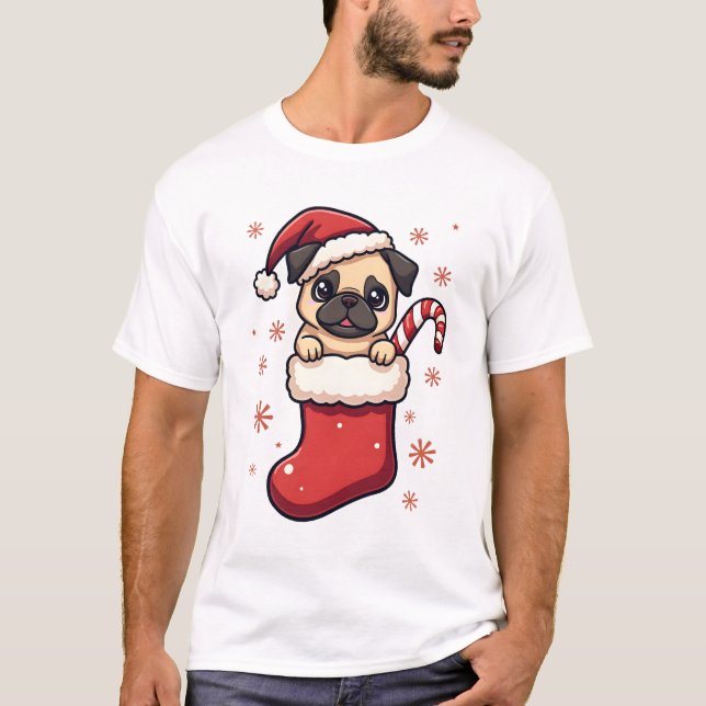 T-shirt Délice de Pug de Noël (Devant)
