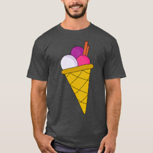 T-shirt Délicieuse crème glacée à trois balles