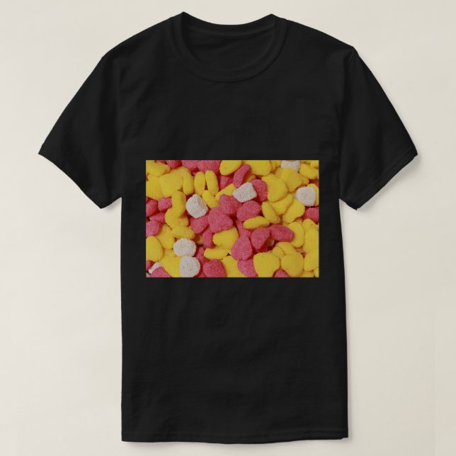 T-shirt Délicieux bonbon rose &amp_ jaune (Design devant)