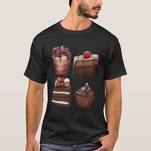 T-shirt Delicious Chocolate Sweets Gourmet Chocolate Cake (Devant)