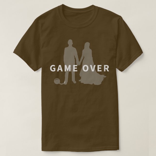 T-shirt Demande en mariage Game Over Enterrement de vie de (Design devant)