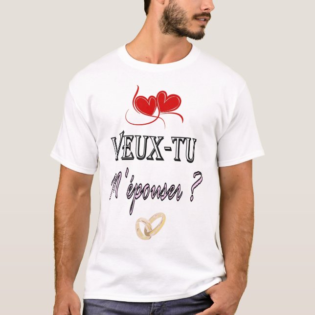 T-shirt Demande en mariage - Veux-tu m'épouser ? (Devant)