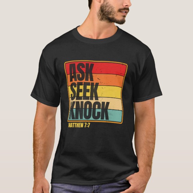 T-shirt Demander Chercher Frapper Matthieu 77 Hommes Femme (Devant)