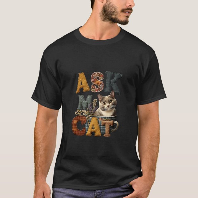 T-shirt Demandez à mon chat Art de l'amant de compagnie de (Devant)
