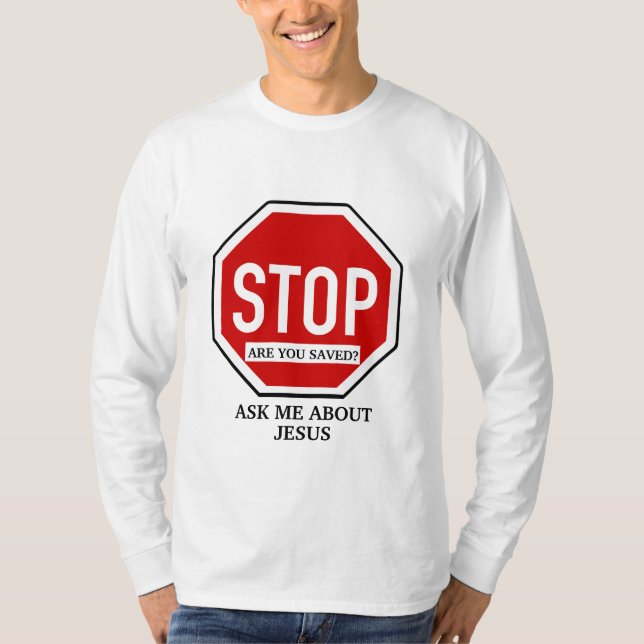 T-shirt Demandez-moi à propos de Jésus Christian Witness (Devant)