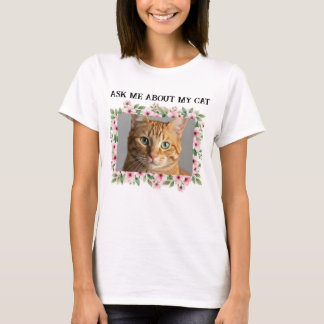 T-shirt Demandez-moi à propos de mon chat Custom Cat Photo