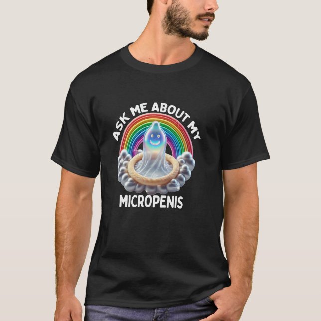 T-shirt Demandez-Moi À Propos De Mon Micropenis Drôle Adu  (Devant)