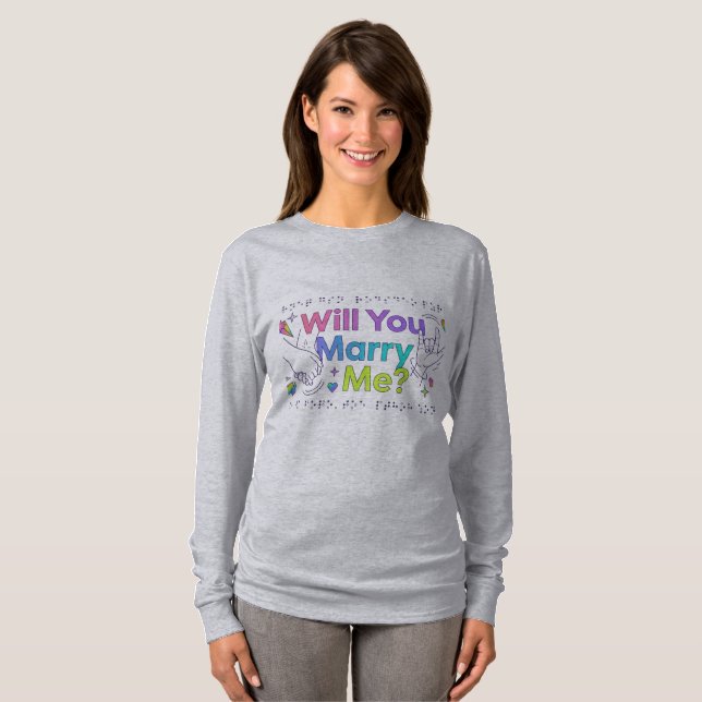 T-shirt Demandez-vous en mariage ?" Demande en mariage (Devant entier)