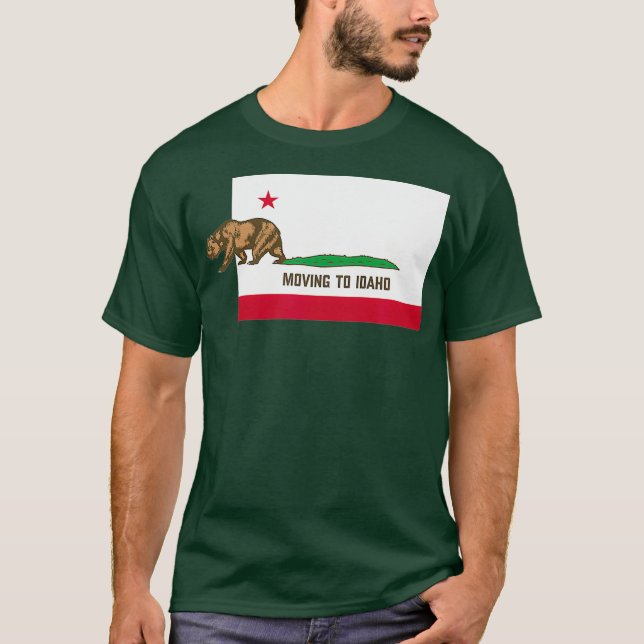 T-shirt Déménager Dans L'Idaho Quitter La Californie Drôle (Devant)