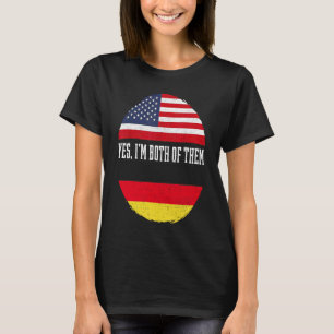 T-shirt Demi-américain Demi-allemand Drapeau USA Patrimoin