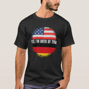 T-shirt Demi-Américain Demi-Allemand USA Drapeau Allemagne