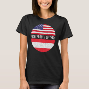 T-shirt Demi-Américain Demi-Autrichien États-Unis Drapeau