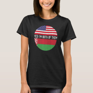 T-shirt Demi-Américain Demi-Biélorusse États-Unis Drapeau
