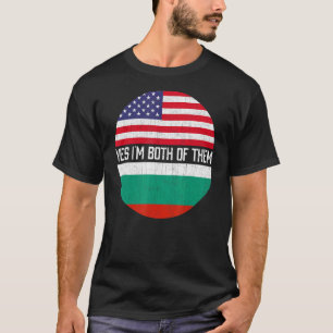 T-shirt Demi-Américain Demi-Bulgare Usa Drapeau Hérit Fami