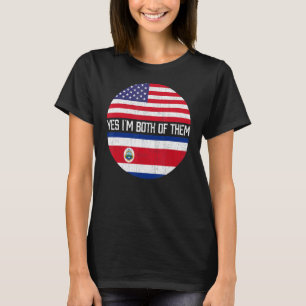 T-shirt Demi-Américain Demi-Costaricain États-Unis Famille