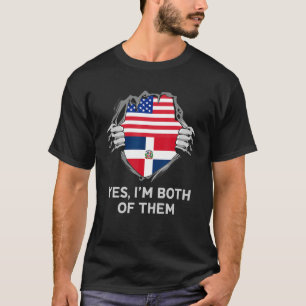 T-shirt Demi-Américain Demi-Dominicain USA République Domi