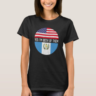 T-shirt Demi-Américain Demi-Guatémaltèque Usa Drapeau Fami