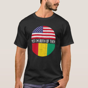 T-shirt Demi-américain demi-guinéen Drapeau américain Fami
