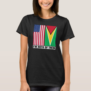 T-shirt Demi-Américain Demi-Guyanais Héritage USA & Guyana