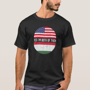 T-shirt Demi-Américain Demi-Hongrois Usa Drapeau Hérit Fam