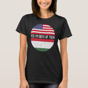 T-shirt Demi-Américain Demi-Hongrois Usa Drapeau Hérit Fam