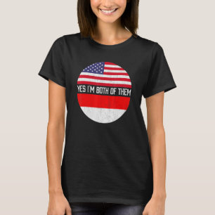 T-shirt Demi-Américain Demi-Indonésien Drapeau Famille Her