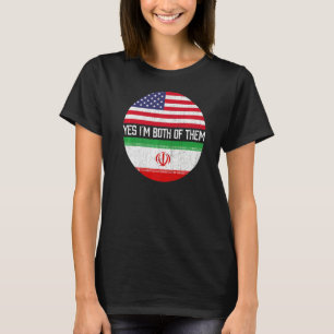 T-shirt Demi-Américain Demi-Iranien Usa Drapeau Famille Hé