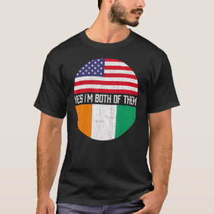 T-shirt Demi-américain demi-ivoirien Drapeau famille Hérit