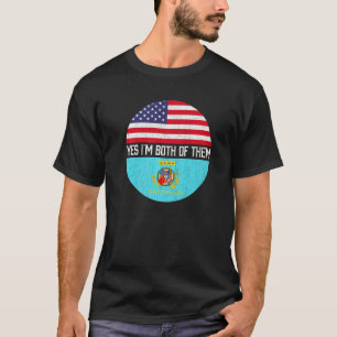 T-shirt Demi-Américain Demi-Lazian Usa Drapeau Patrimoine 