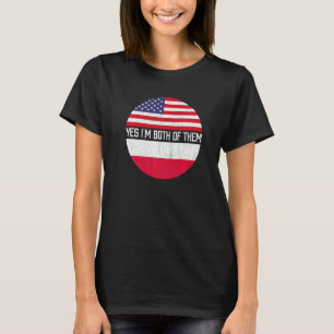 T-shirt Demi-Américain Demi-Polonais Usa Drapeau Patrimoin
