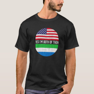 T-shirt Demi-Américain Demi-Sierra Léone États-Unis Famill