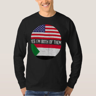 T-shirt Demi-Américain Demi-Soudanais Usa Drapeau Famille
