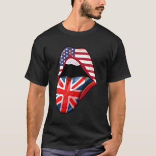 T-shirt Demi-Américain Élevé Avec Les Lèvres Britanniques