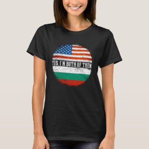 T-shirt Demi-Américain moitié Bulgare USA Drapeau Bulgarie
