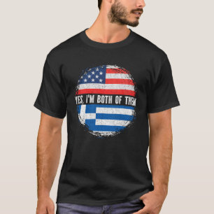 T-shirt Demi-Américain moitié grecque États-Unis Drapeau G