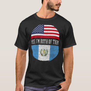 T-shirt Demi-américain moitié Guatemala États-Unis Drapeau