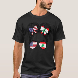 T-shirt Demi-Américain moitié Libanaise USA Liban Fierté F