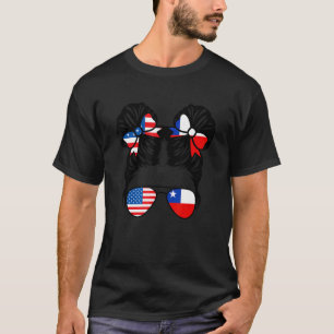 T-shirt Demi-Américaine Demi-Chilienne Fille USA Chili Pav