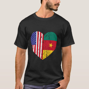 T-shirt Demi Cameroun Moitié Américaine Racines Hommes Fem