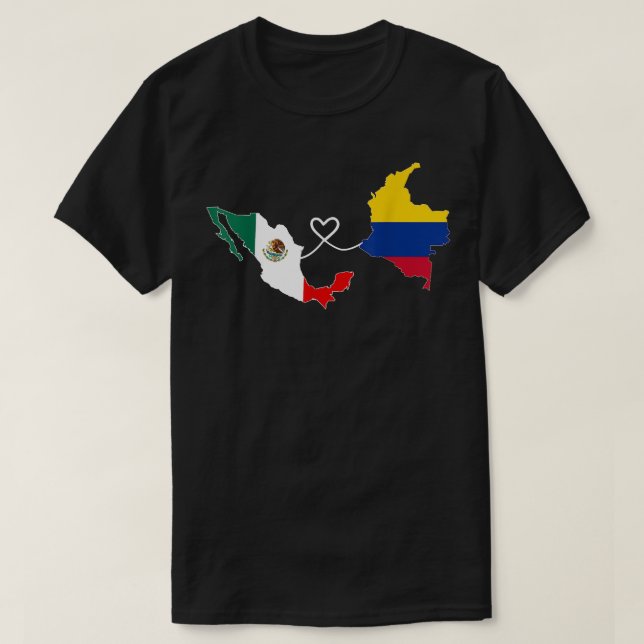 T-shirt Demi-Colombien - Carte du Drapeau Mexicain ADN Mex (Design devant)