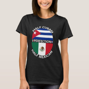 T-shirt Demi-Cuba Demi-Mexique Cuba Mexique Drapeau Racine
